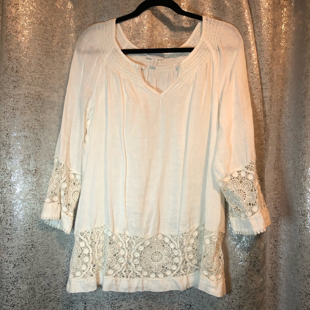 Charter Club White Linen Top
